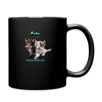 Cats, - Tasse einfarbig - Schwarz - Rechts