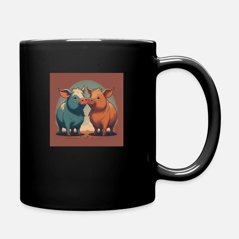 Süße Schweine - Tasse einfarbig - Schwarz