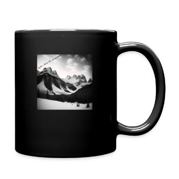 Snow-covered mountain panorama - Full Colour Mug - black - Right