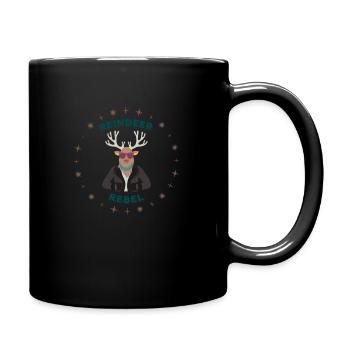 Reindeer Biker Rebell - Tasse einfarbig - Schwarz - Rechts