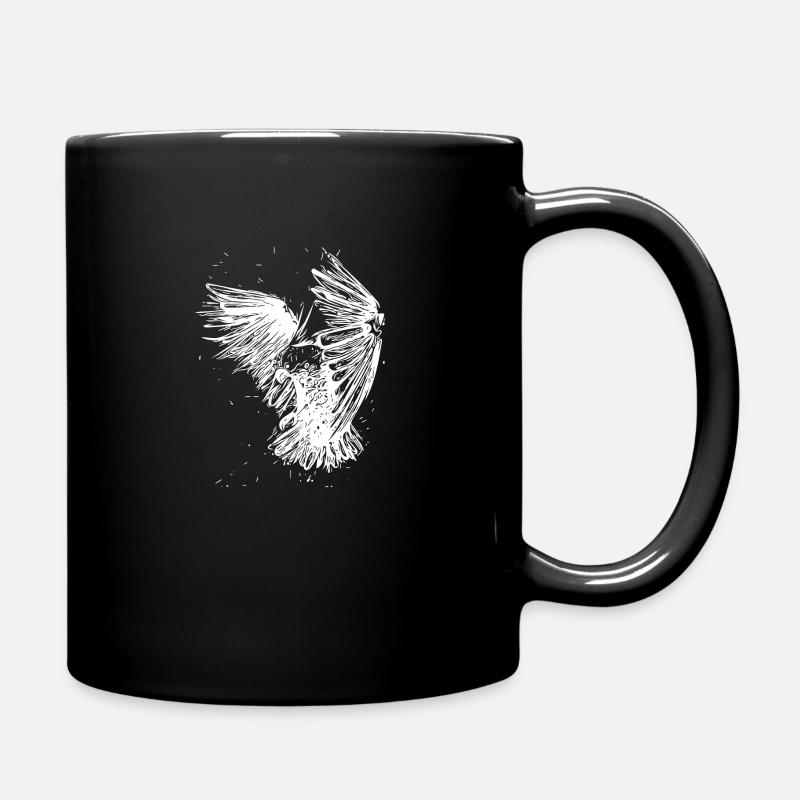 Vintager Kakadu Splash Vogel Portrait Zeichnung - Tasse einfarbig - Schwarz