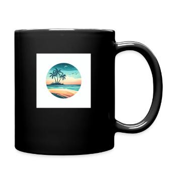 Island with palm trees by the sea - Full Colour Mug - black - Right