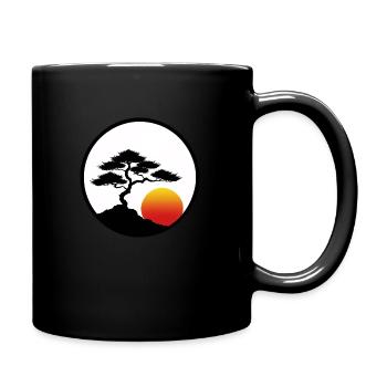 Zen Bonsai Sunset: A Stunning and Serene - Full Colour Mug - black - Right
