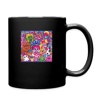Kawaii 90s Monster - Tasse einfarbig - Schwarz - Rechts