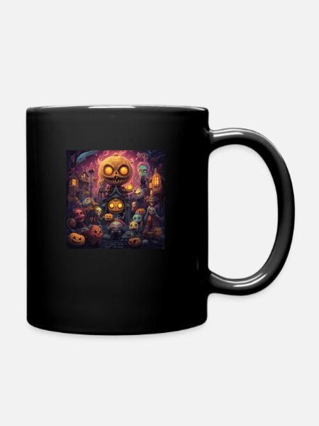 Spooky Pumpkin Night - Full Colour Mug - black