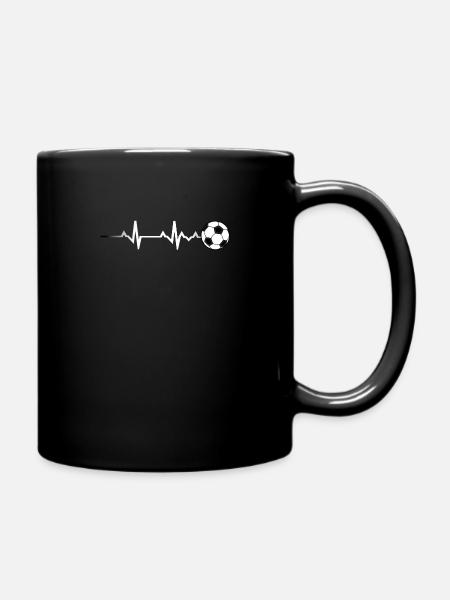 Fußball Herzschlag Fußball Herzschlag - Tasse einfarbig - Schwarz