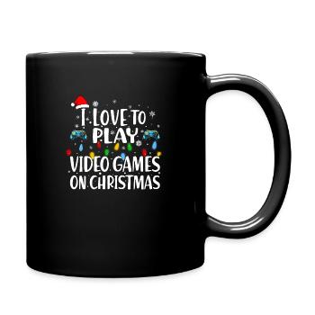 i Love to Play Video Games On Christmas - Full Colour Mug - black - Right
