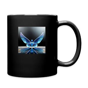 Abstract Geometric Art Butterfly Image - Full Colour Mug - black - Right