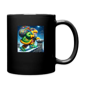 Sportliche Weihnachtsmann-Schornstein-Challenge! - Tasse einfarbig - Schwarz - Rechts