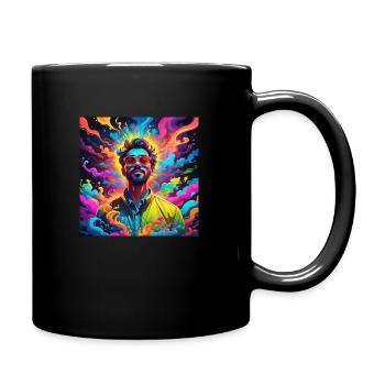 Happy Life #0004 - Tasse einfarbig - Schwarz - Rechts