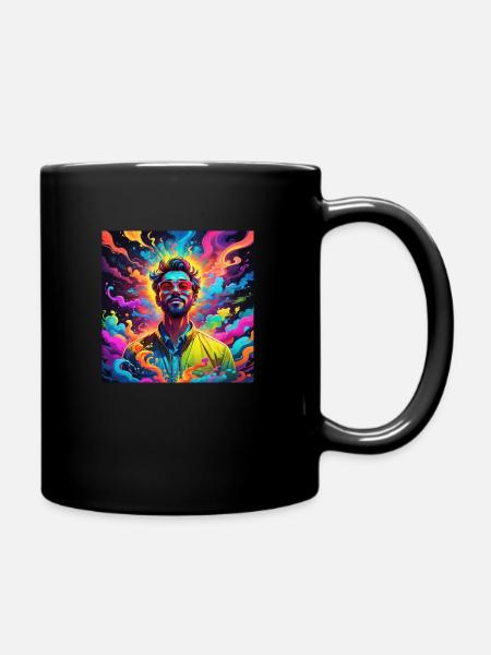 Happy Life #0004 - Tasse einfarbig - Schwarz