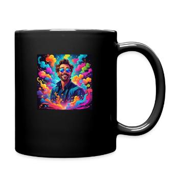 Happy Life #0002 - Tasse einfarbig - Schwarz - Rechts