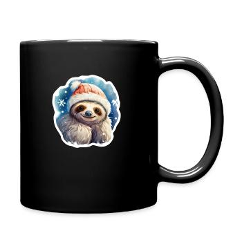 Weihnachtsfaultier - Tasse einfarbig - Schwarz - Rechts