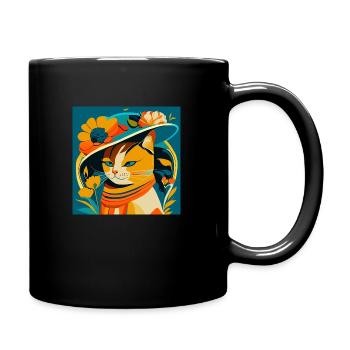 Colorful Bright Cat Unisex T-shirt - Full Colour Mug - black - Right