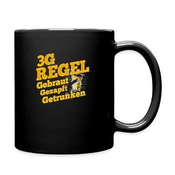 3G-Regel Gebraut Gezapft Getrunken Saufen Bierlieb - Tasse einfarbig - Schwarz - Rechts