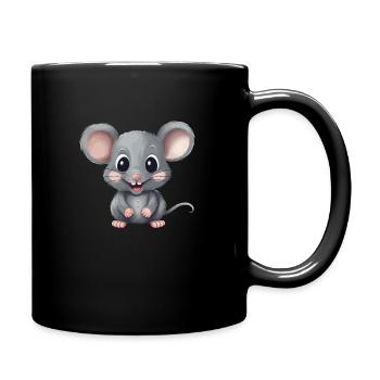 Niedliche Maus für Natur Nagetier Liebhaber - Tasse einfarbig - Schwarz - Rechts