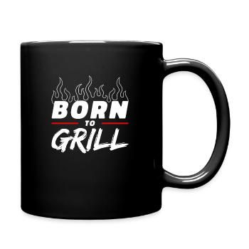 Born To Grill - Funny Gift for Grill Enthusiasts - Full Colour Mug - black - Right