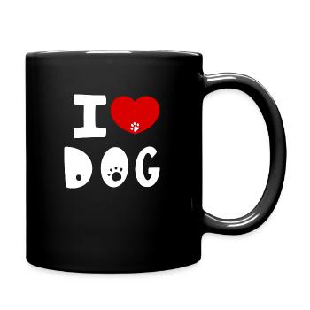 Love Dog - Tasse einfarbig - Schwarz - Rechts