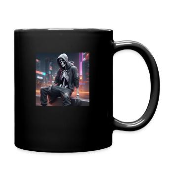 Hoodie Skelett - Tasse einfarbig - Schwarz - Rechts