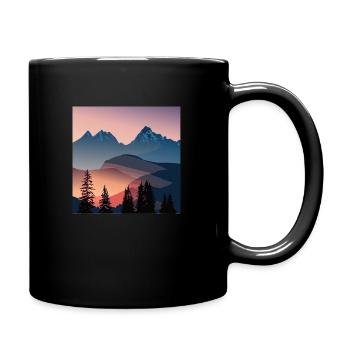 Berglandschaft in den Alpen - Tasse einfarbig - Schwarz - Rechts