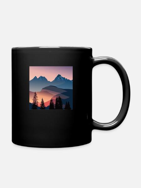 Berglandschaft in den Alpen - Tasse einfarbig - Schwarz
