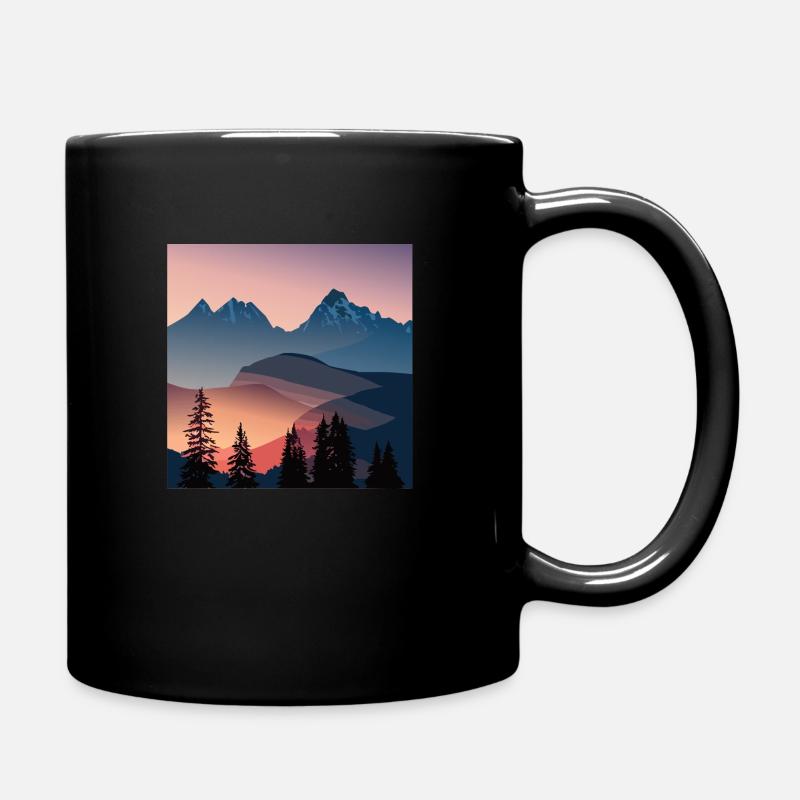 Berglandschaft in den Alpen - Tasse einfarbig - Schwarz