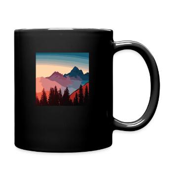 Berglandschaft in den Alpen - Tasse einfarbig - Schwarz - Rechts