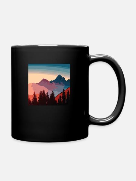 Berglandschaft in den Alpen - Tasse einfarbig - Schwarz