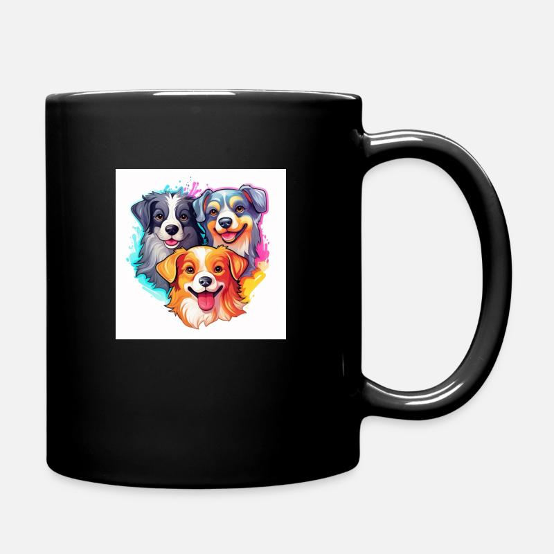 Drei kleine Hunde - Tasse einfarbig - Schwarz