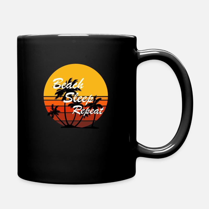 Beach Sleep Repeat 4 - Mug uni - noir