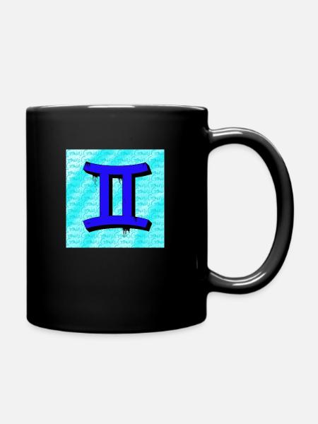Zodiac signs twins graffiti style - Full Colour Mug - black