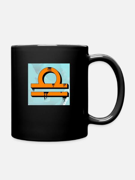 Sternzeichen Waage im Graffiti-Stil - Tasse einfarbig - Schwarz