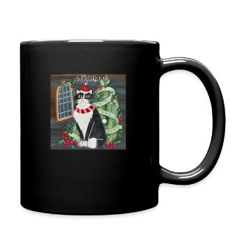 Noël miaou chat - Mug uni - noir - Droite