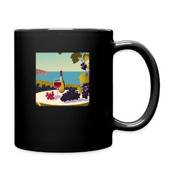 Wein / Rotwein / Weißwein - Tasse einfarbig - Schwarz - Rechts
