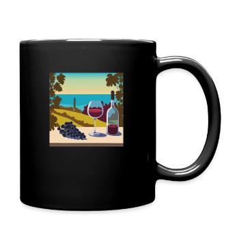 Rotwein / Weißwein / Wein - Tasse einfarbig - Schwarz - Rechts