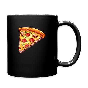 Pizza slice with vegan topping for pizza makers - Full Colour Mug - black - Right