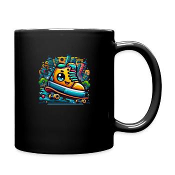 Urban Skate Chic! 🛹 Cartoon Sneaker - Full Colour Mug - black - Right