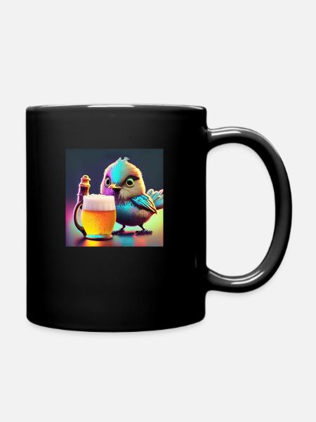 mit einem Pint - Tasse einfarbig - Schwarz