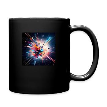 Geometrische abstrakte Explosion - Tasse einfarbig - Schwarz - Rechts