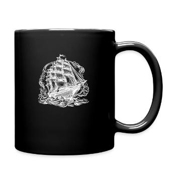 Vieux bateau de croisière Élégant voilier - Mug uni - noir - Droite