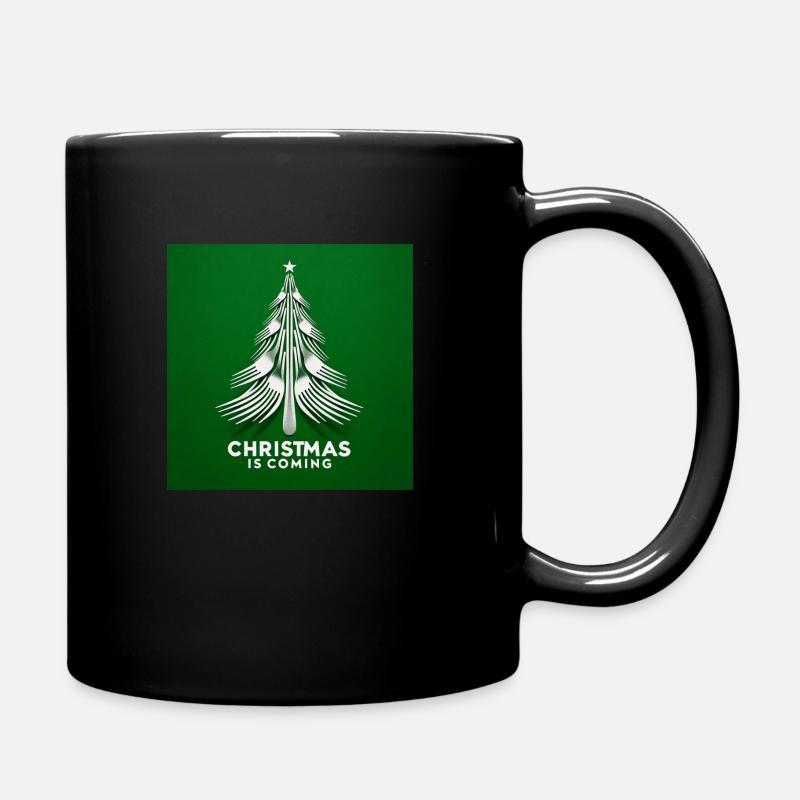 Arbre de Noël - Christmas is coming en fourchettes - Mug uni - noir