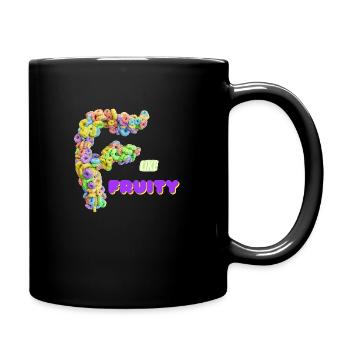 F like fruity - colorful cornflakes - Full Colour Mug - black - Right