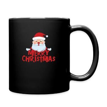 Père Noël et l’inscription Joyeux Noël - Mug uni - noir - Droite