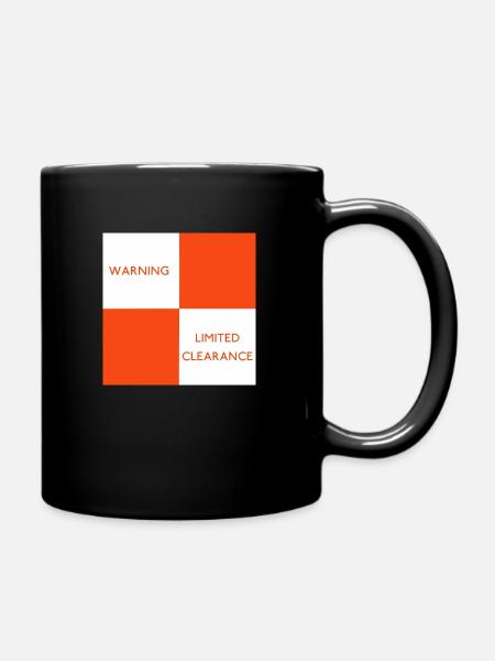 Railway Limited Clearance warning sign - Full Colour Mug - black