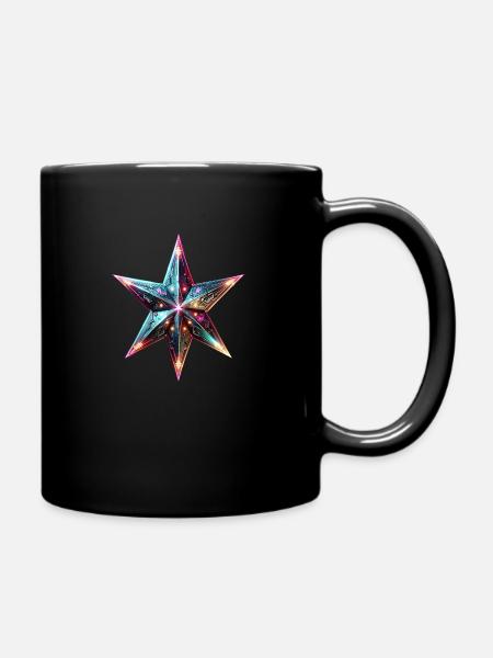 Cyberpunk Weihnachtsstern - Tasse einfarbig - Schwarz