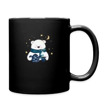 Bär mit einer Teekanne - Tasse einfarbig - Schwarz - Rechts