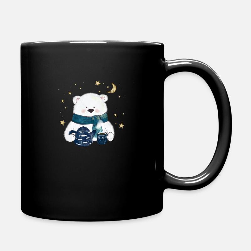 Bär mit einer Teekanne - Tasse einfarbig - Schwarz