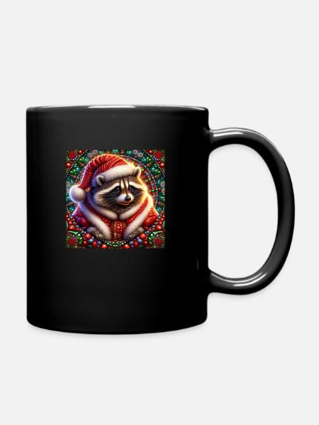 Père Noël le raton laveur - Mug uni - noir