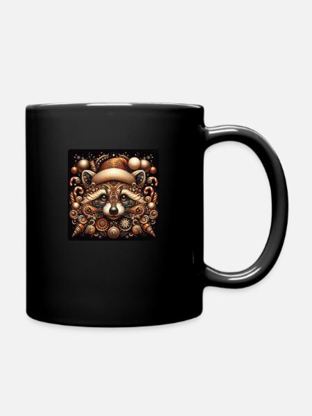 Père Noël le raton laveur - Mug uni - noir