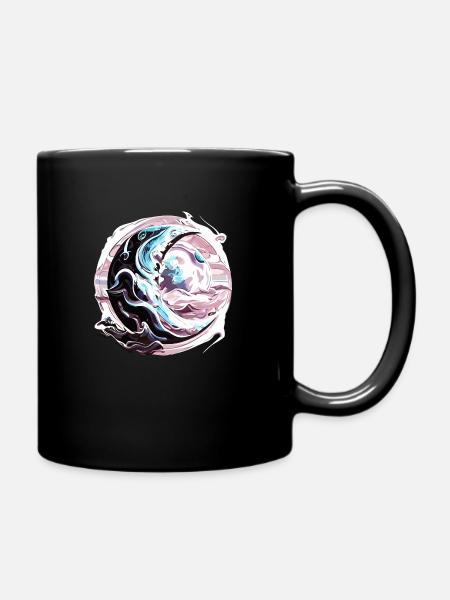 Chrom Halbmonds - Tasse einfarbig - Schwarz